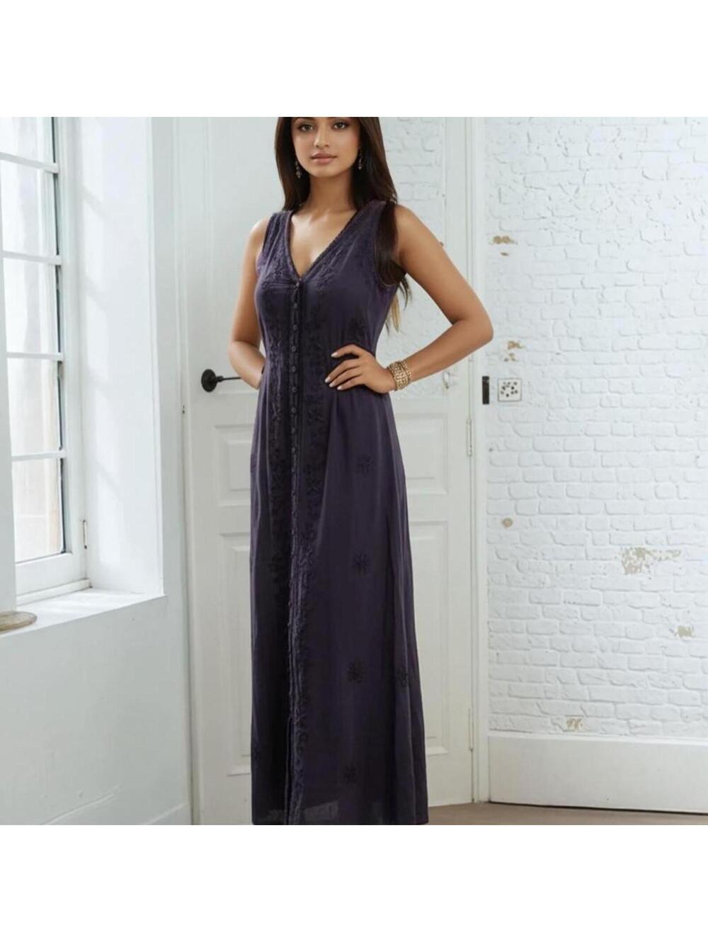 Women's Navy and Purple Dress